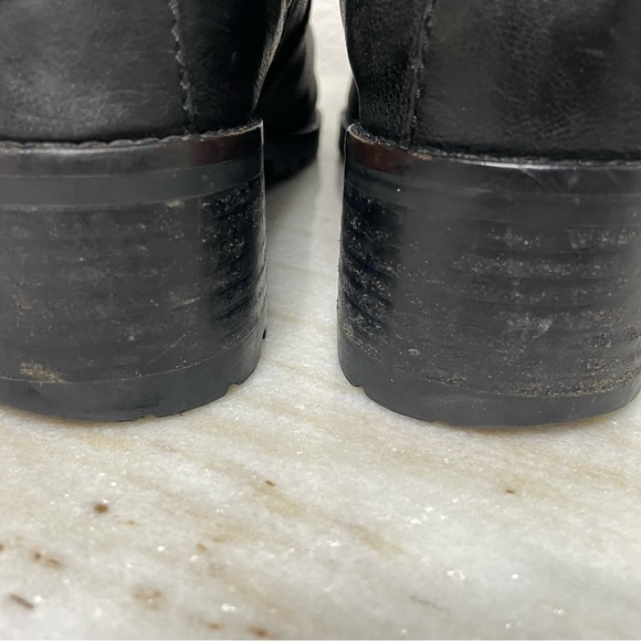 Cole Haan boots moto buckle leather hemlock black sz 8 biker women - Picture 11 of 12